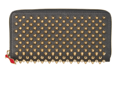 Christian Louboutin Panettone Wallet, Leather, Black/Gold, MII, DB/B, 3*